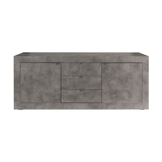 Buffet 2 portes et 3 tiroirs Béton gris océan 210x45xh.85 cm 