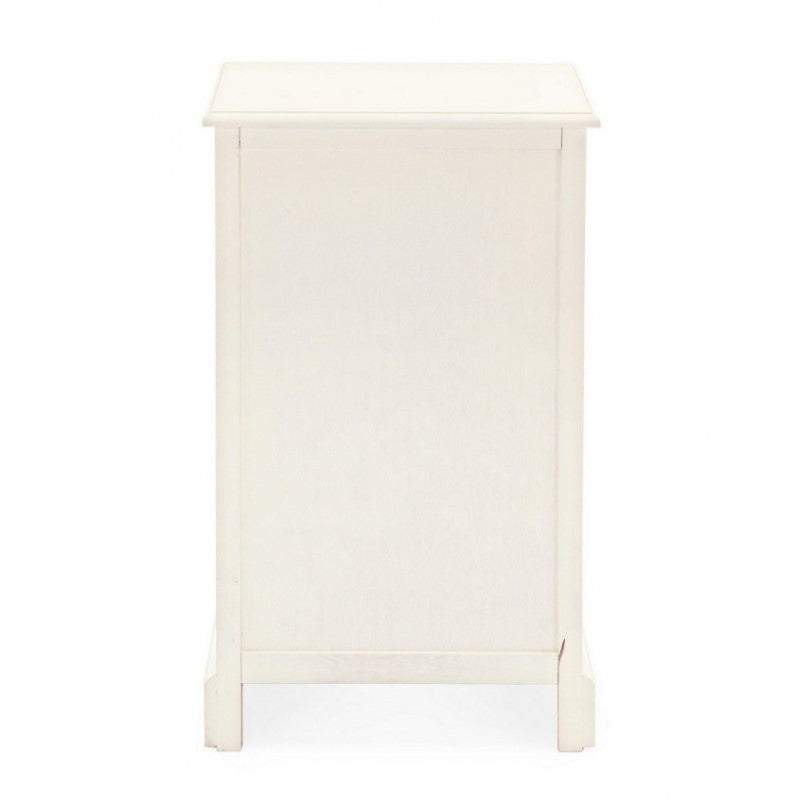 Commode blanche en bois à trois tiroirs AMABEL 40x32x h70 cm