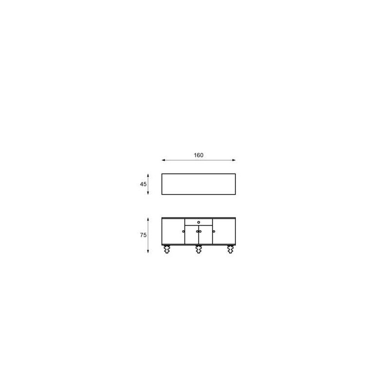 Buffet 4 portes 1 tiroir en manguier marron 47x 160x h. 75 cm