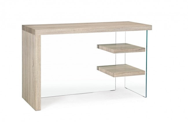 Bureau Bilbao en bois et verre trempé 120x50x76h cm