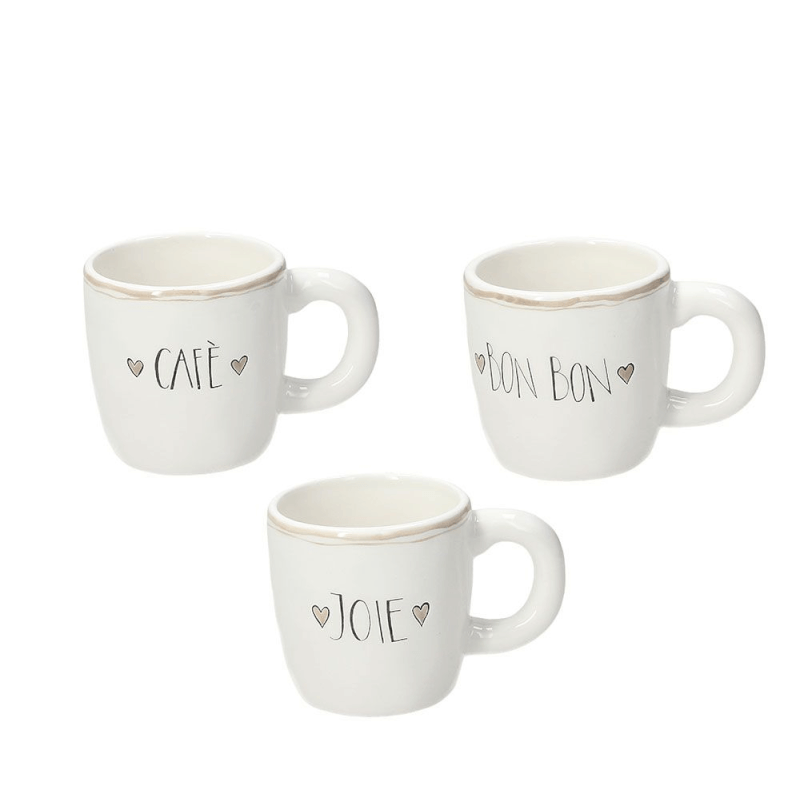 Mug 360 cc Amour Grès blanc