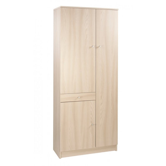 Armoire polyvalente avec trois portes et un tiroir en Light Olmo 77x34x h183 cm