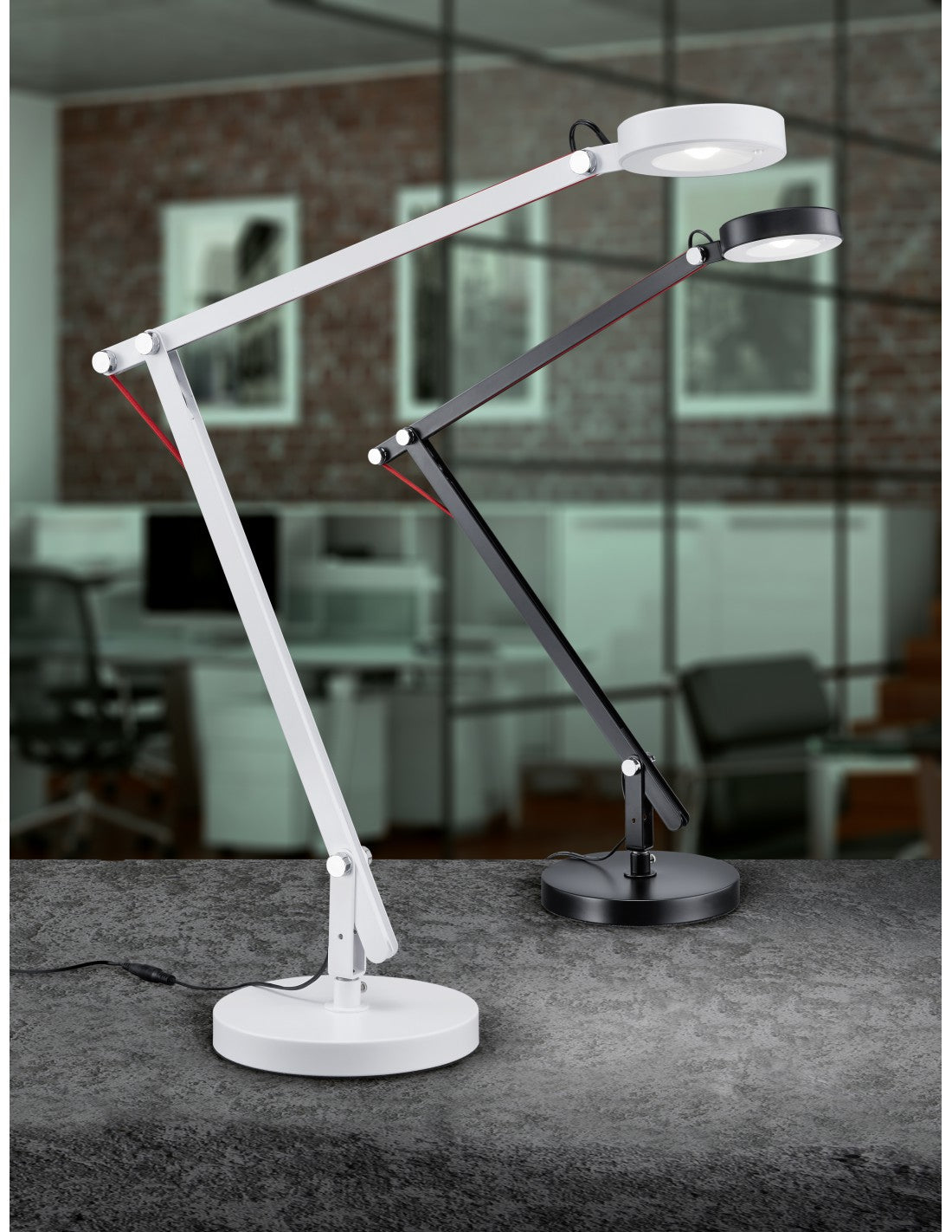 Lampe de Bureau Blanche Lumière LED Ajustable Amsterdam Trio Lighting