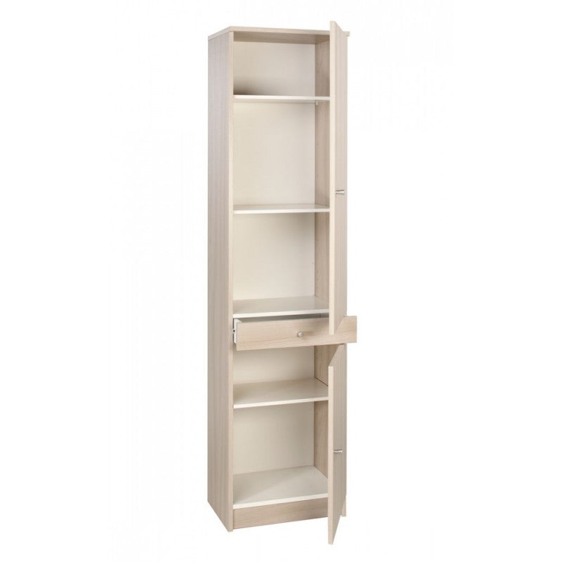 Armoire polyvalente avec deux portes et un tiroir en Light Olmo 46x34x h183 cm