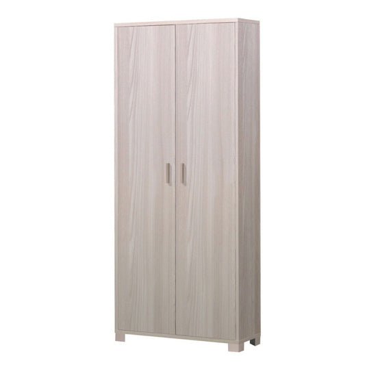 Armoire polyvalente mince avec deux portes et huit étagères en Light Olmo 83x29x h190 cm