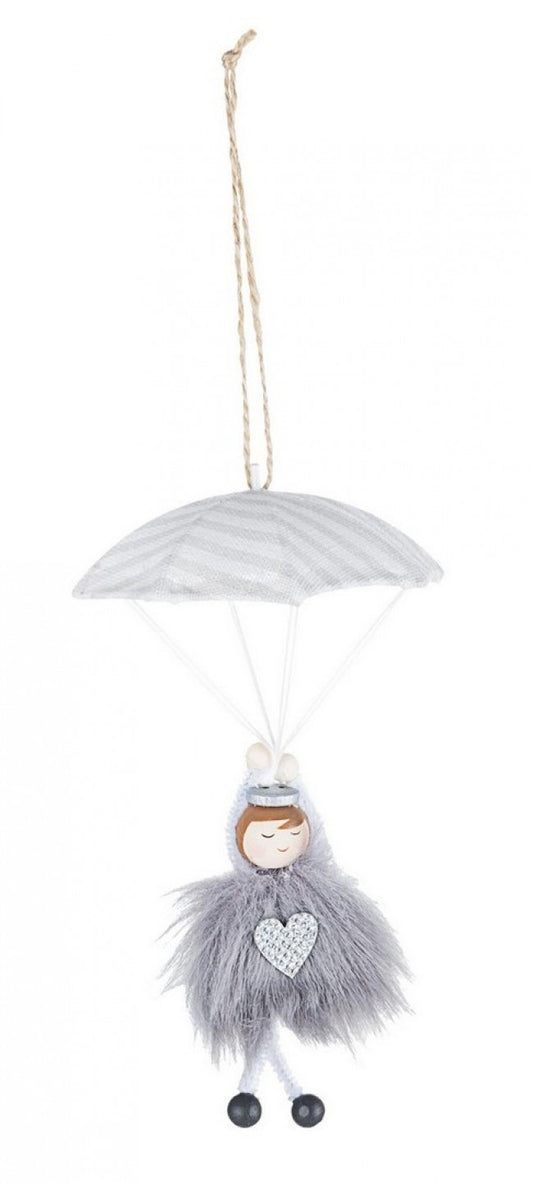 12x Pendentif Wally Parapluie Ange Gris