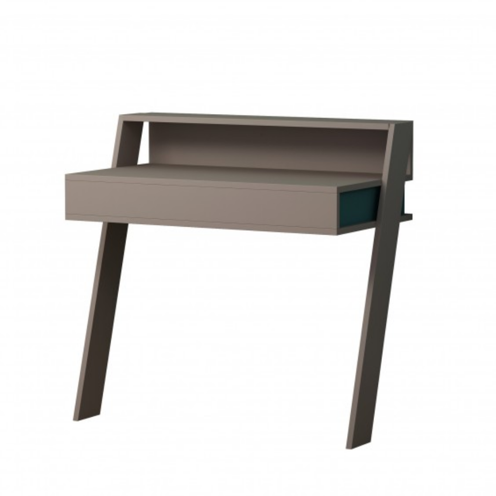 Bureau mural Cowork gris tourterelle avec tiroir 94 cm.