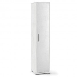 Armoire polyvalente étroite en bois Ossido White 39x41x h182 cm