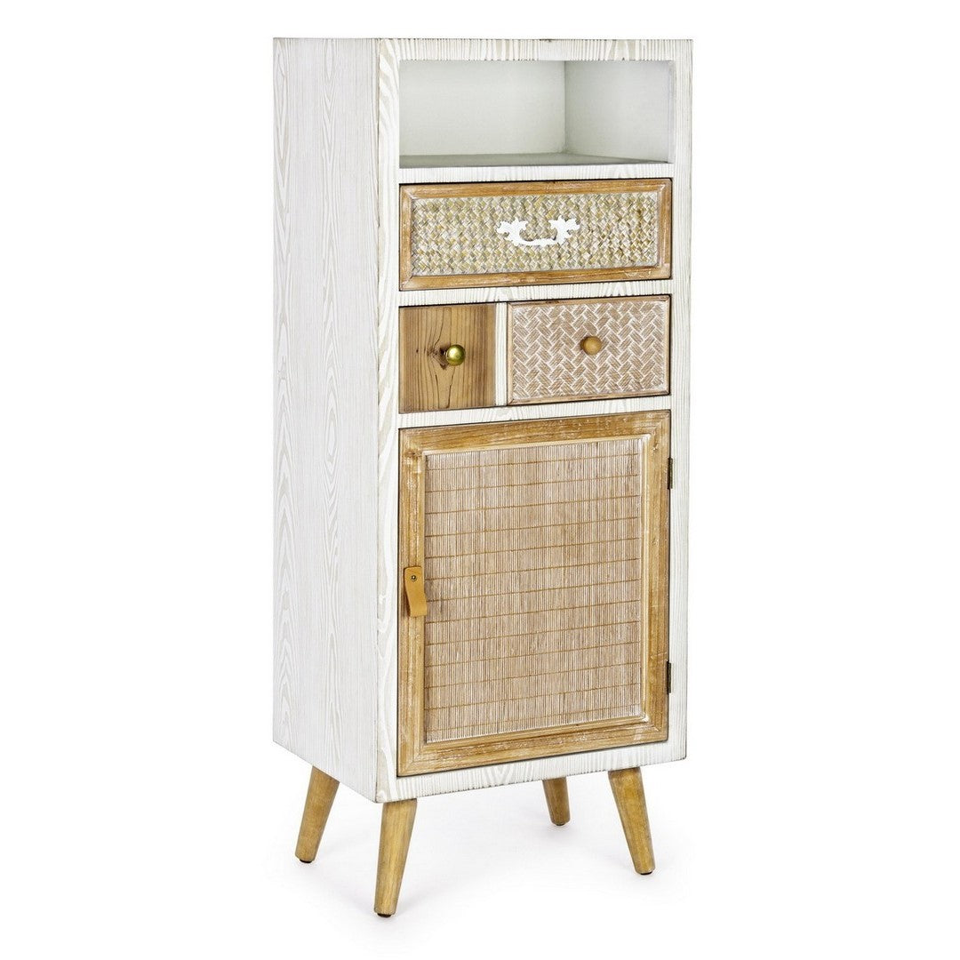 Armoire Eloise 1 porte 2 tiroirs en bois naturel 48x35x121h cm