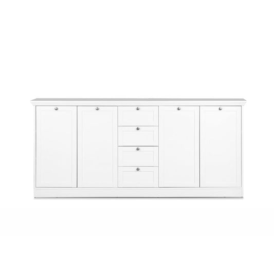 Mobile credenza 4 ante 4 cassetti colore bianco 200x40xh.90 cm EFFEZ