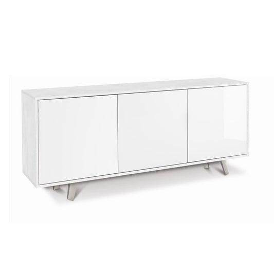 Buffet trois portes en Oxyde Blanc Brillant 177x41x h74 cm