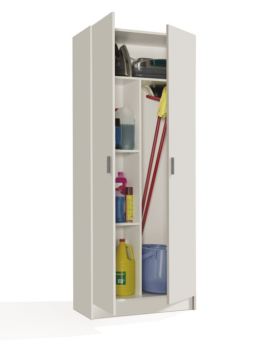 Armoire polyvalente avec porte-balai 2 portes