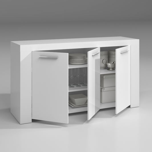 Buffet 3 portes Cm. 144 x 42 x 80 Blanc