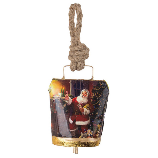 Suspension Wendy en métal avec Père Noël et jouets H11,5 cm