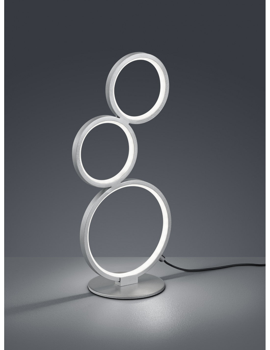 Lampe de Table Rondo 3 Anneaux LED Argent Trio Lighting