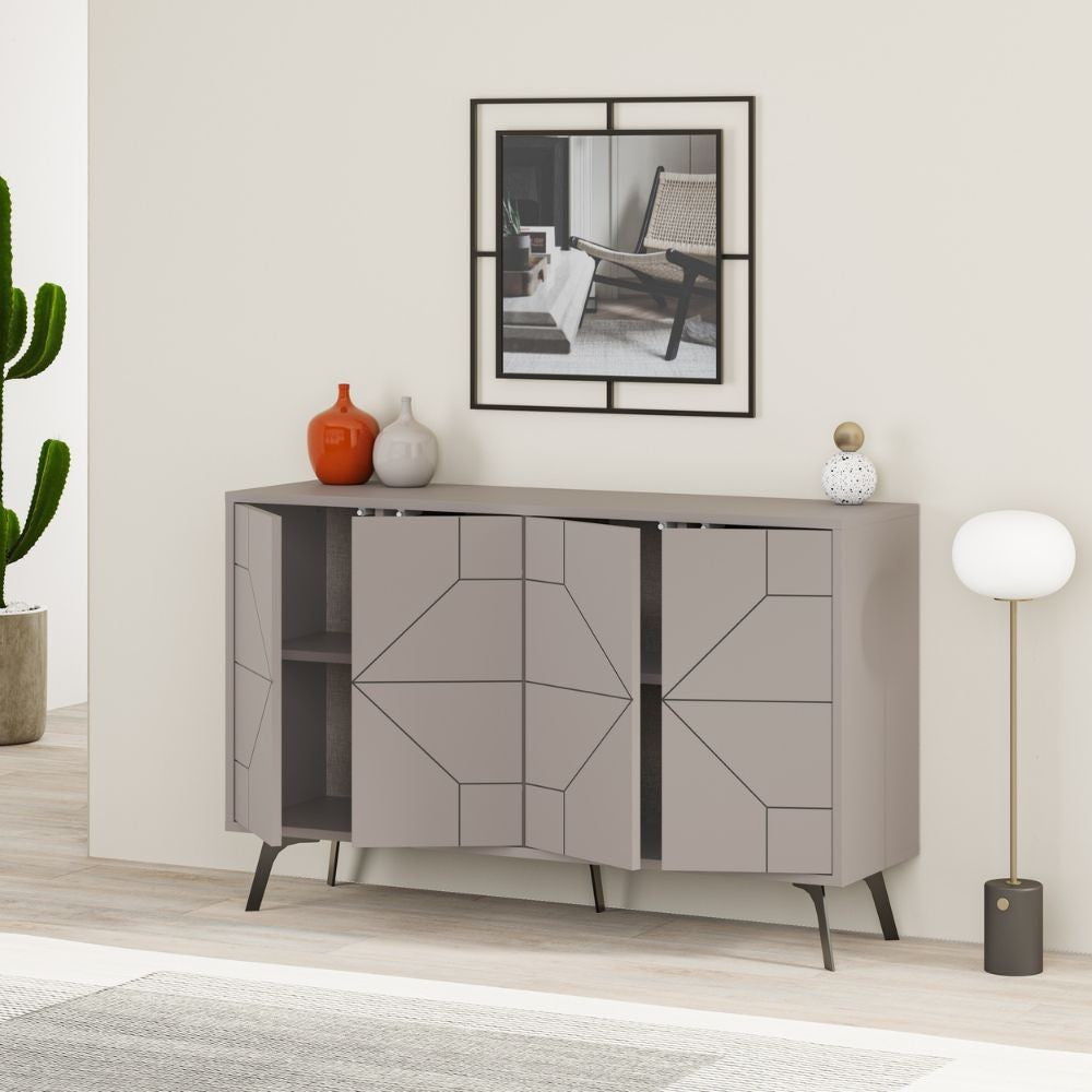 Buffet Dune 2 portes gris tourterelle 123 cm