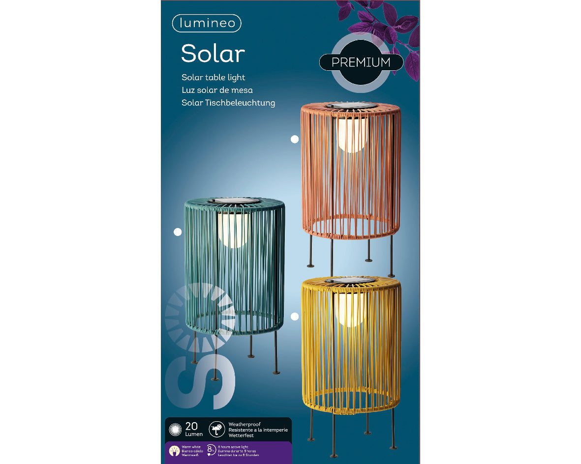 Lampe de table solaire en fer