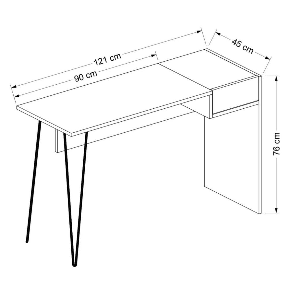 Bureau Candy noyer anthracite ports usb 121x45