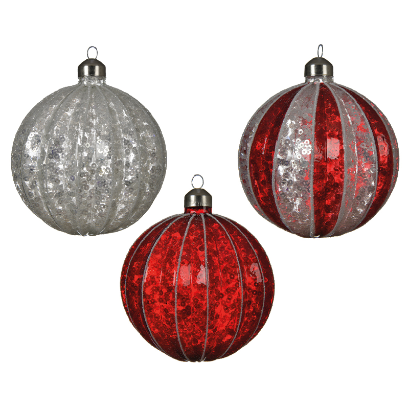 Boule de Noël en verre couleurs assorties Ø10 cm