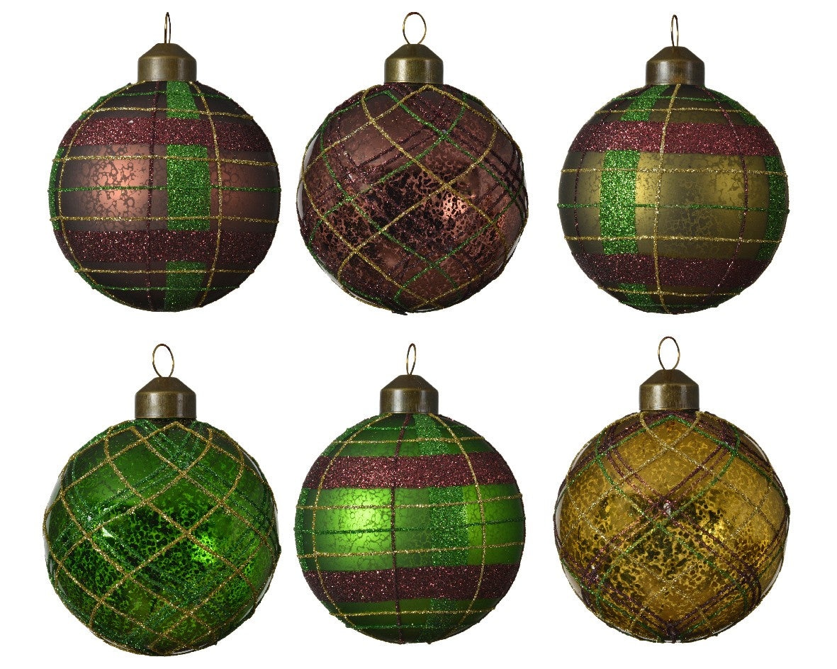 Boule de Noël en verre opaque, couleurs assorties, 8 cm