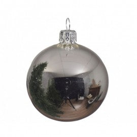 Boule de Noël en verre Argent MAT 10 cm