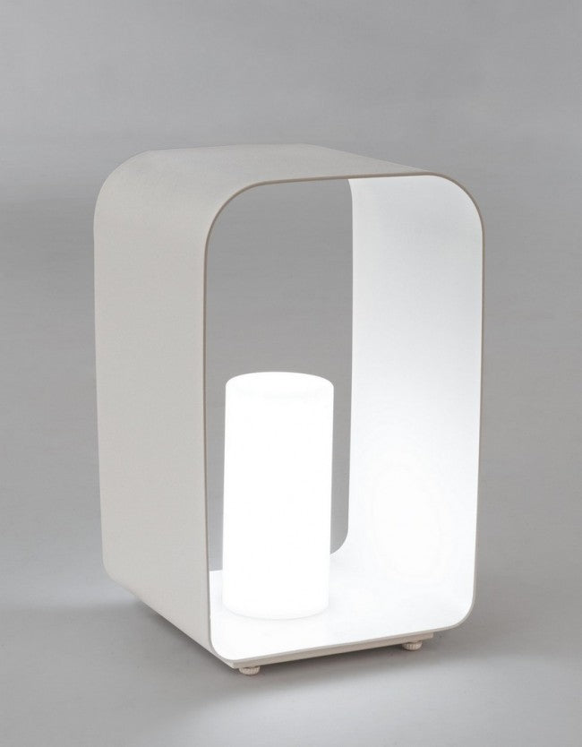 Lampe LED avec lampadaire RIDLEY Blanc 25x28x h45 cm