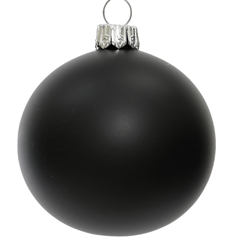 Boule de Noël noire mate Ø6