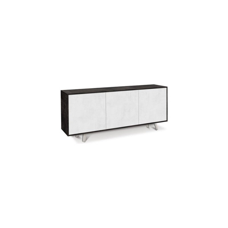 Buffet trois portes Noir Blanc Ossido 177x41x h74 cm