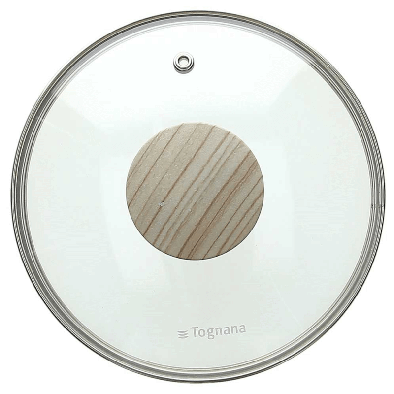 Couvercle bord acier 16cm en verre transparent