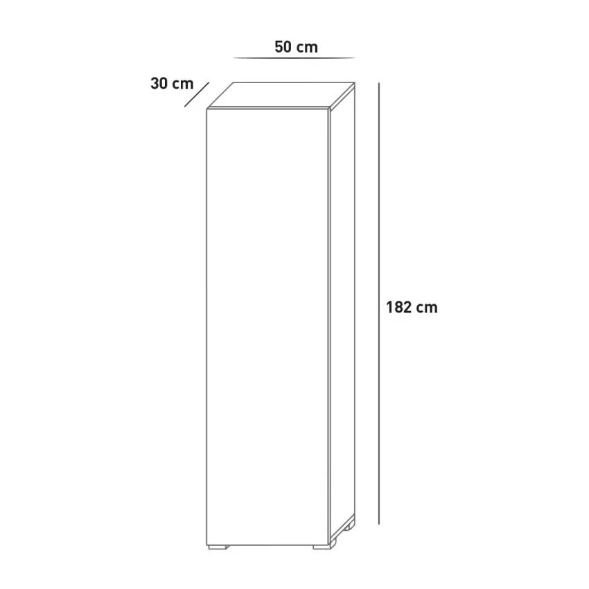 Armoire avec porte sept étagères blanc avec porte en béton