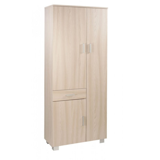 Armoire polyvalente avec trois portes et un tiroir en Light Olmo 77x34x h178 cm