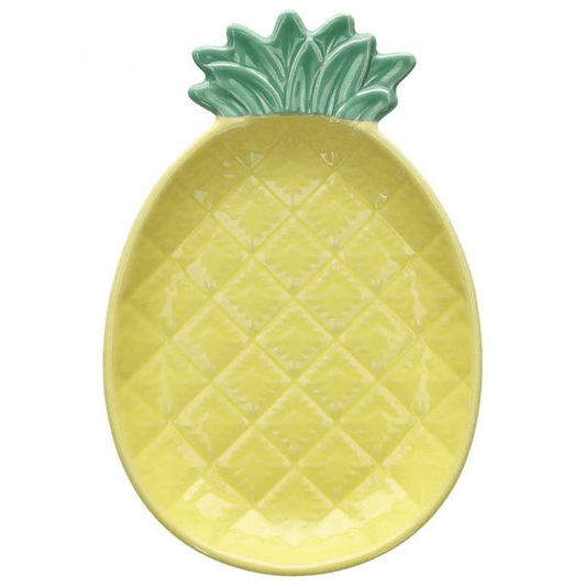 Assiette Ananas 18,5x12,5x2,5h cm Pachy Grès Jaune