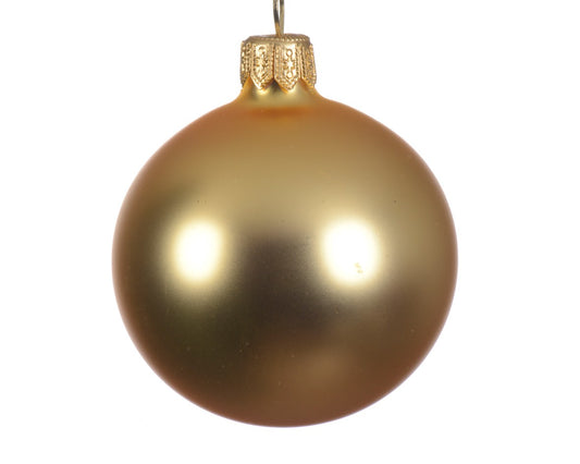 Boule de Noël en verre, couleur or mat, dimensions: 15 cm